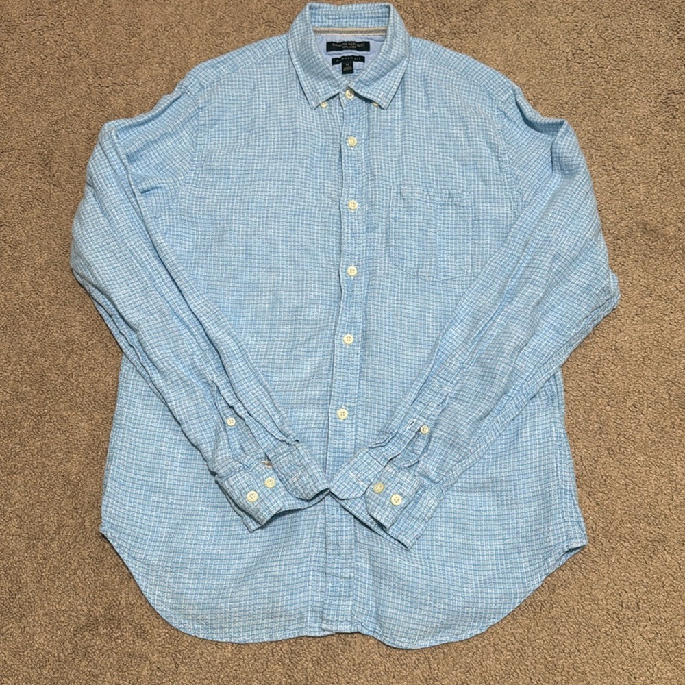 Banana Republic Linen Button Down (Blue) Size M